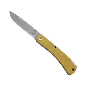 White River Knives Mudbug Pocket Knife 3.5" Straightback CPM MagnaCut Stonewashed Blade Micarta Handle Brown