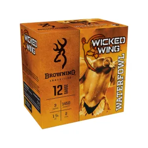 Browning Wicked Wing Waterfowl 12 Gauge Ammo 3" #2 Steel Shot 1-1/4 oz Box of 25
