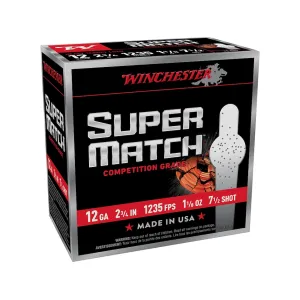 Winchester Super Match 12 Gauge Ammo 2-3/4" #7-1/2 Lead Shot 1-1/8 oz Box of 25