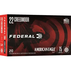 Federal American Eagle 22 Creedmoor Ammo 75 Grain Full Metal Jacket Case of 200 (10 Boxes of 20)