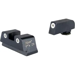 Trijicon Suppressor Height Night Sight Set for Glock 42, 43, 48 MOS White Rear White Front