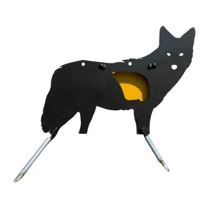 Atlas Target Works Reactive Steel Target Coyote Side Profile with Stand