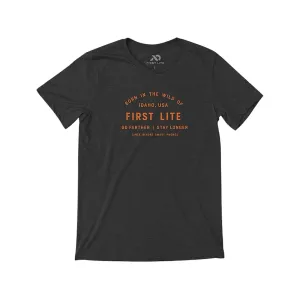 First Lite Men's Standard Issue 2.0 Short Sleeve Crew Neck T Shirt Charcoal Heather Large