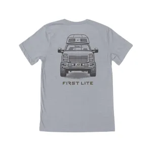 First Lite Men's Full Tank Short Sleeve Crew Neck T Shirt Gray Heather Medium