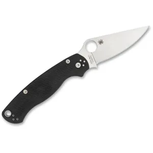 Spyderco Para Military 2 Left Hand Pocket Knife 3.42" Leaf CPM S30V Satin Blade G-10 Handle Black