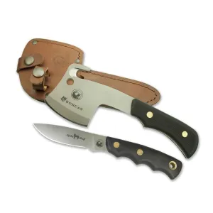 Knives of Alaska Bobcat Hatchet/Alpha Wolf Fixed Blade Knife Combo Suregrip Handle Black