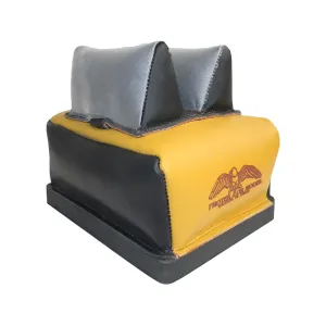 Protektor Flat Top Dr.Bumble Bee Super Slick Silver Mid-Ear Rear Shooting Rest Bag Leather Black and Yellow Filled