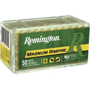 Remington 17 Hornady Magnum Rimfire (HMR) Ammo 17 Grain Jacketed Hollow Point Box of 500 (10 Boxes of 50)