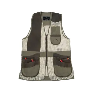 Wild Hare Men's Range Shooting Vest with Leather Trim Right Hand Sage/Brown XL