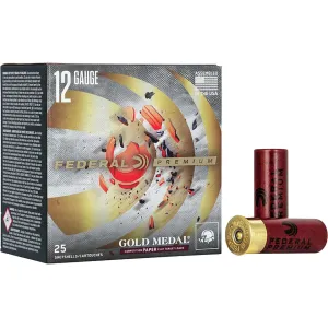 Federal Premium Gold Medal Grand Paper 12 Gauge Ammo 2-3/4" #8 Lead Shot 1 oz 1180fps Case of 250 (10 Boxes of 25)