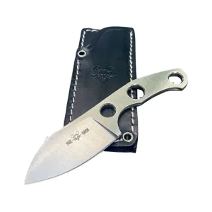 GiantMouse GMF1-FS Fixed Blade Knife 2.6" Drop Point Bohler M390 Satin Blade M390 Handle Satin