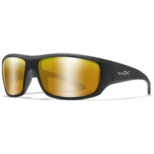 Wiley X Men's WX Omega Polarized Sunglasses Matte Black Frame Captivate Bronze Mirror Lens
