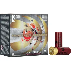 Federal Premium Gold Medal Paper 12 Gauge Ammo 2-3/4" #8 Lead Shot 1 oz Case of 250 (10 Boxes of 25)