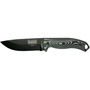 ESEE Knives ESEE-5 3D Fixed Blade Knife 5.25" Drop Point 1095 Black Blade G-10 Handle Black/Gray
