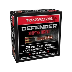 Winchester PDX1 Defender 410 Ammo 2-1/2" BB Copper Plated Lead Shot 1/4 oz Case of 100 (10 Boxes of 10)
