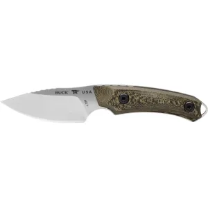Buck Knives Alpha Scout Fixed Blade Knife 2.875" Drop Point CPM S35VN Satin Blade Richlite Handle Green