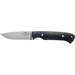 White River Knives Hunter Fixed Blade Knife 3.5" Drop Point CPM S35VN Stonewashed Blade Burlap Micarta Handle Black