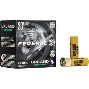 Federal Upland Steel 20 Gauge Ammo 2-3/4" #6 Steel Shot 3/4 oz Case of 250 (10 Boxes of 25)