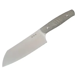 GiantMouse Santoku Fixed Blade Knife 6.75" Wharncliffe Nitro-B Satin Blade Micarta Handle Green