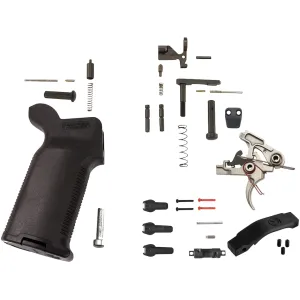 AR-STONER Deluxe Enhanced Lower Parts Kit with Magpul Magazine Release Button, Trigger Guard and MOE K2+ Grip Black