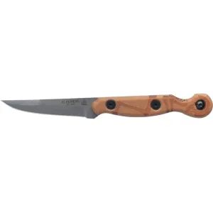 TOPS Knives El Pionero Fixed Blade Knife 3.38" Drop Point 1095 Satin Blade Micarta Handle Tan