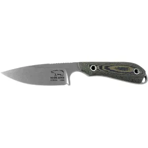 White River Knives M1 Caper Fixed Blade Knife 3" Drop Point CPM S35VN Stonewashed Blade Linen Micarta Handle Olive Drab