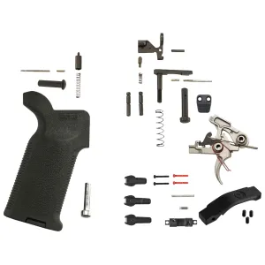 AR-STONER Deluxe Enhanced Lower Parts Kit with Magpul Magazine Release Button, Trigger Guard and MOE K2 Grip Black