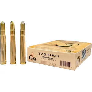 G9 Defense Safari 375 H&H Magnum Ammo 300 Grain Fluted Lead Free Box of 20