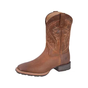 Ariat Hybrid Rancher Cowboy Boots Leather Distressed Brown Men's 9 D