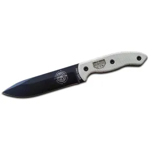 ESEE Knives ESEE-CM6 Fixed Blade Knife 5.88" Drop Point 1095 Black Powder Coat Blade Micarta Handle Gray