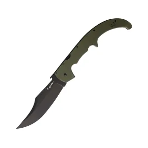 Cold Steel Espada XL Pocket Knife 7.5" Clip Point AUS-10 Black Blade G-10 Handle OD Green