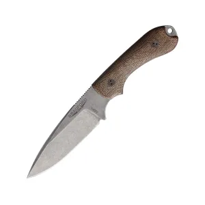 Bradford Knives Guardian 3.2 3D Fixed Blade Knife 3.5" Drop Point AEB-L Stonewashed Blade Micarta Handle Natural