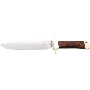 Bear & Son Freedom Fighting Bowie Fixed Blade Knife 8" Clip Point D2 Satin Blade Cocobolo Handle