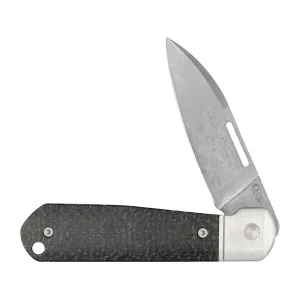 Case Highbanks Pocket Knife 2.75" Modified Wharncliffe CPM 20CV Stonewashed Blade Micarta Handle Black