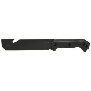 KA-BAR BK3 Becker Tac Tool Fixed Blade Knife 7" Chisel Point 1095 Cro-Van Black Powder Coat Blade Grivory Handle Black