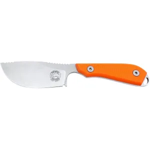 White River Knives M1 Skinner Fixed Blade Knife 3" Drop Point CPM S35VN Stonewashed Blade G-10 Handle Orange