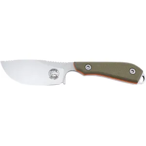 White River Knives M1 Skinner Fixed Blade Knife 3" Drop Point CPM S35VN Stonewashed Blade G-10 Handle Green