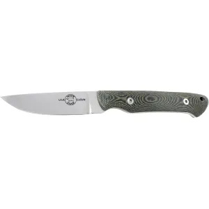White River Knives Small Game Fixed Blade Knife 2.62" Drop Point CPM S35VN Stonewashed Blade Linen Micarta Handle Olive Drab