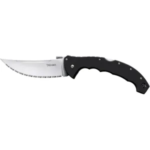 Cold Steel Talwar Pocket Knife 5.5" Fully Serrated Upswept CPM S35VN Polished Blade G-10 Handle Black