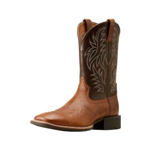 Ariat Sport Wide Cowboy Boots Leather Peanut Butter/Chaga Brown Men's 11 D