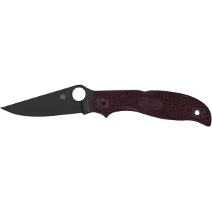 Spyderco Stretch 2 XL Pocket Knife 3.99" Drop Point CTS PD#1 Black Blade Fiberglass Reinforced Nylon (FRN) Handle Burgundy