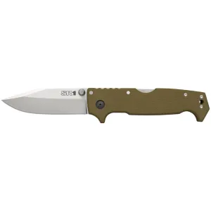 Cold Steel SR1 Pocket Knife 4" Clip Point CPM-S35VN Stainless Steel Blade G-10 Handle OD Green