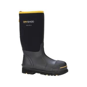 Dryshod Men's Hi Waterproof Steel Toe Work Boots Rubber/ Synthetic Black/Yellow 12 D