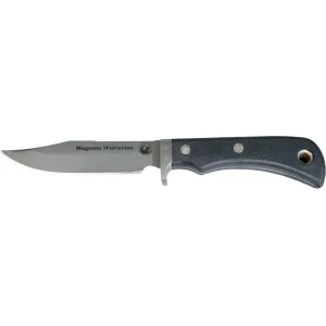 Knives of Alaska Magnum Wolverine Fixed Blade Knife 4.5" Clip Point D2 Bead Blasted Blade Rubber Handle Black