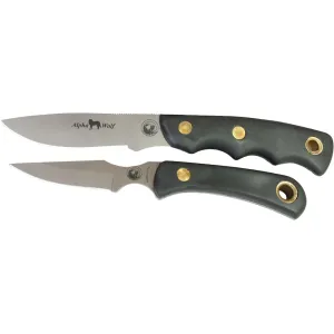 Knives of Alaska Alpha Wolf/Cub Bear Combo Fixed Blade Knife Set Rubber Handles with Alpha Wolf Drop-Point Hunter Knife, Cub Bear Caping Knife and Leather Sheath