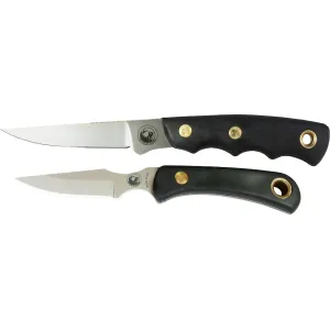 Knives of Alaska Jaeger/Cub Bear Combo Fixed Blade Knife Set D2 Tool Steel Blades SureGrip Handle Black
