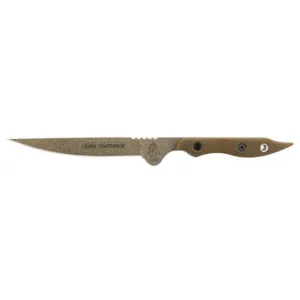 TOPS Knives Lion's Toothpick Fixed Blade Knife 4" Drop Point 1095 Tactical Stone Blade Canvas Micarta Handle Green
