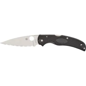 Spyderco Native Chief Folding Knife 4.02" Fully Serrated Drop Point CTS BD1N Satin Blade Fiberglass Reinforced Nylon (FRN) Handle Black