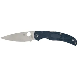 Spyderco Native Chief Blue Pocket Knife 3.52" Drop Point CPM-SPY27 Satin Blade Glass Reinforced Nylon (GRN) Handle Blue