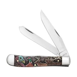 Case Sportsman Series Trapper Pocket Knife 3.27" Clip/Spey Tru-Sharp Mirror Polished Blade Bone Handle Natural